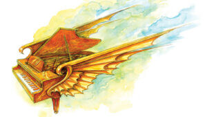 tori amos in times of dragons holding artwork