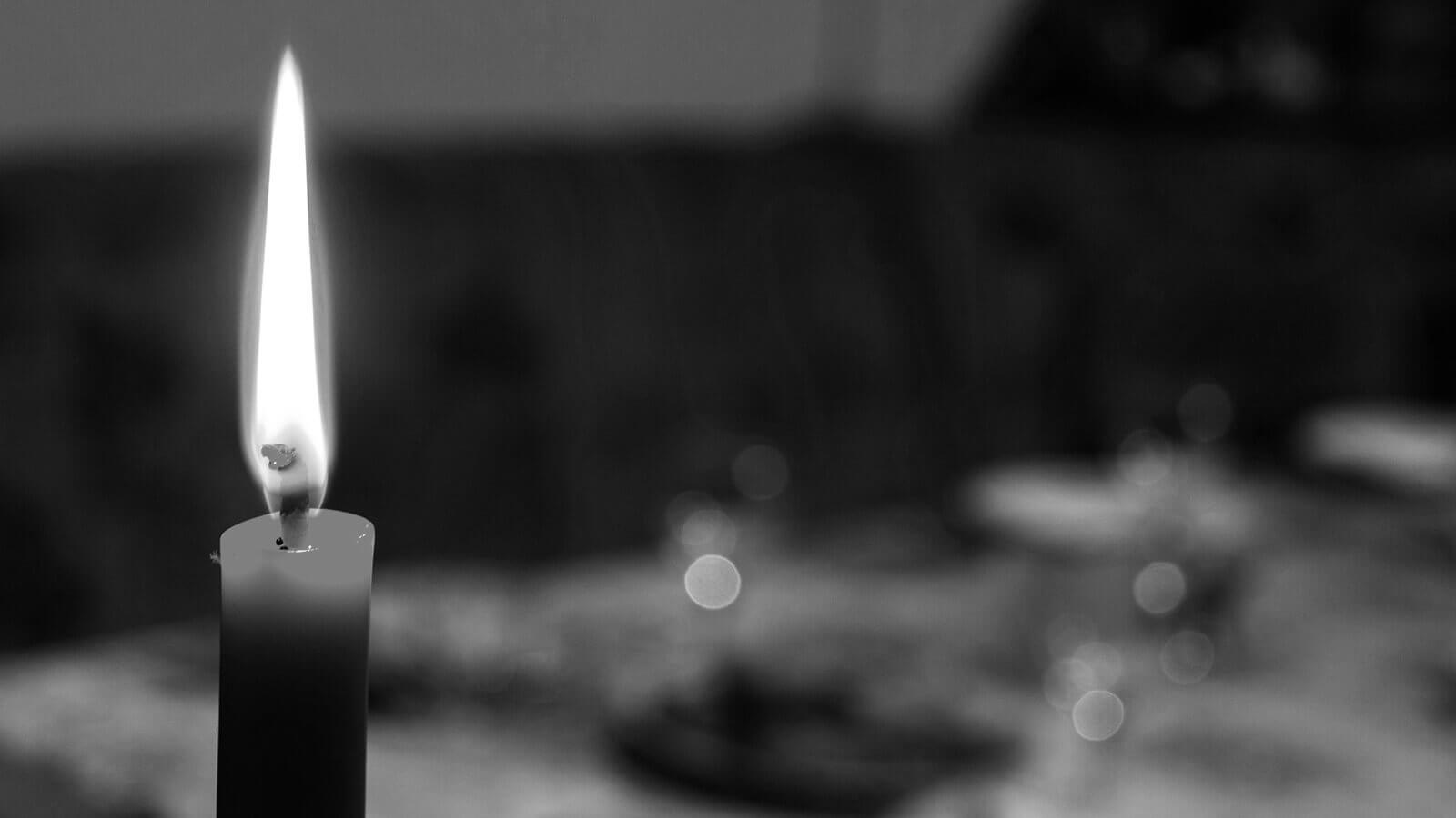 close up illuminated candle